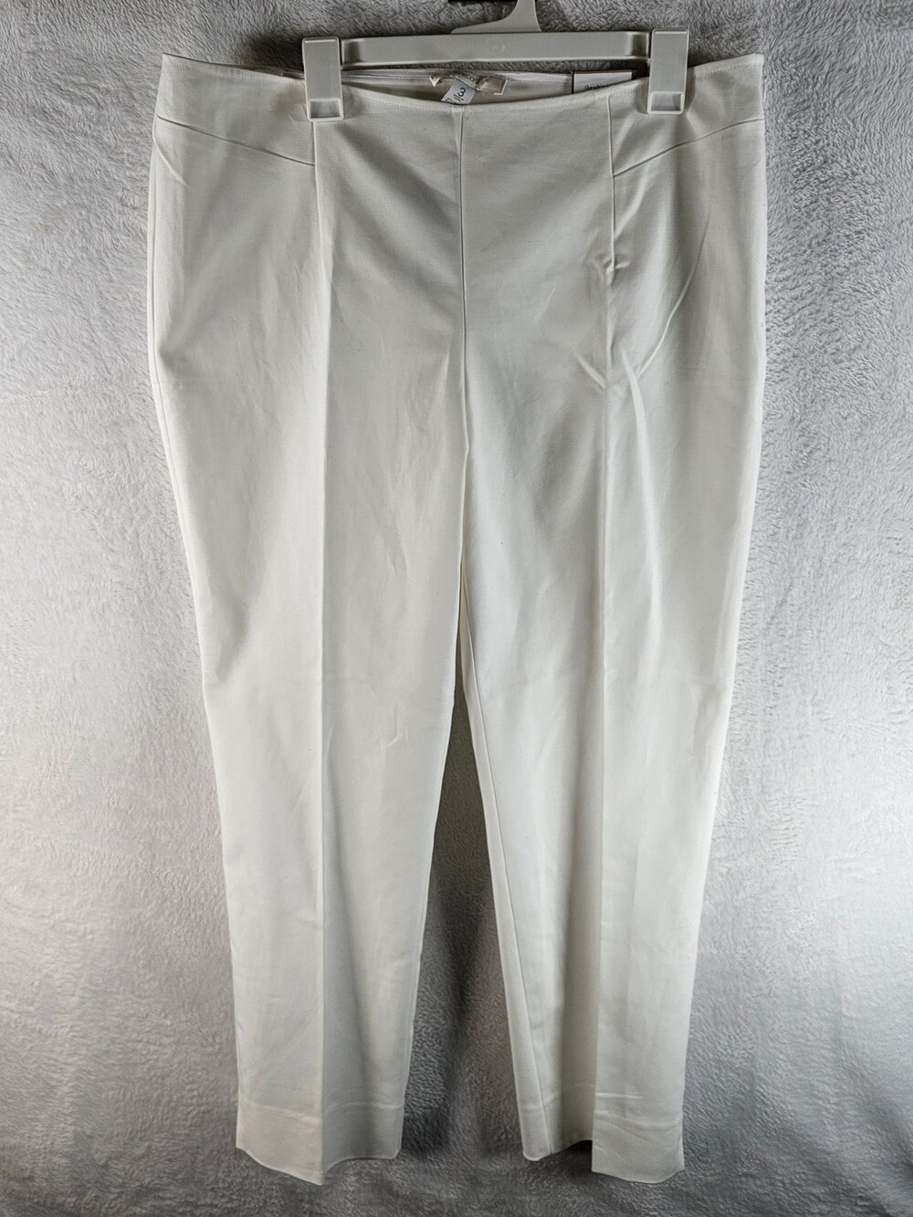 Chico's Smooth Stretch Side Zip Ankle Pants Optic White Women's Size 3
